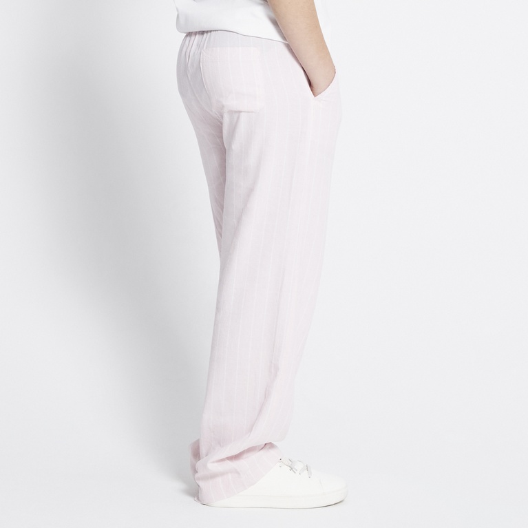Linen blend pants "Roxy striped star" Soft Pink